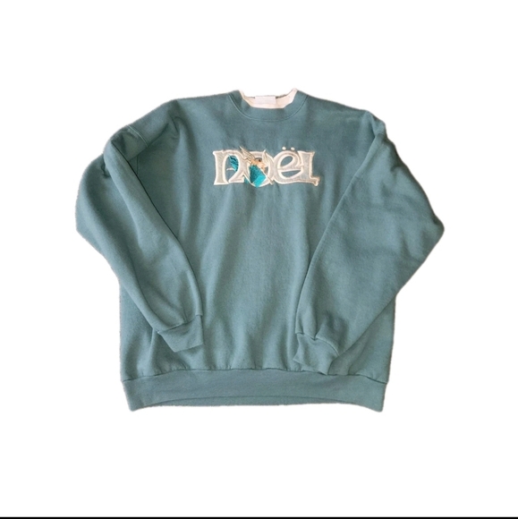 M & C Sportswear Tops - 90s Vintage M&C Noel Christmas Holiday Sweatshirt Xl Blue Grannycore Winter‎